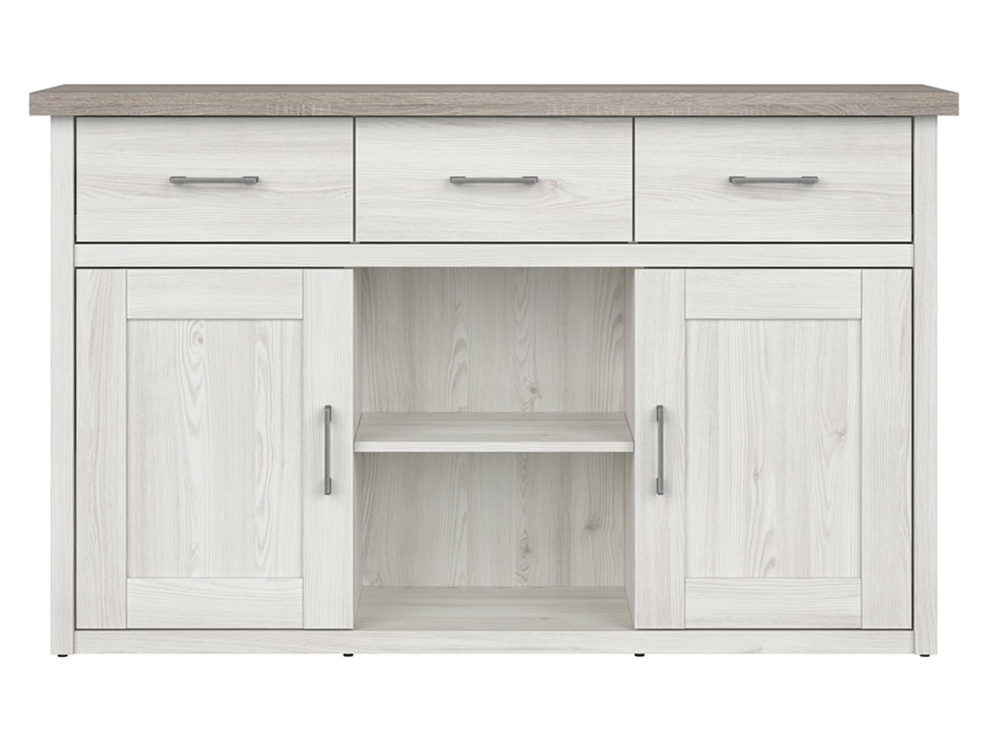 Kumode ar divām durvīm un trim atvilktnēm LUCA JUZI 148 cm gaiša Sibiu lapegle/tumšs Sonoma ozols — изображение 3