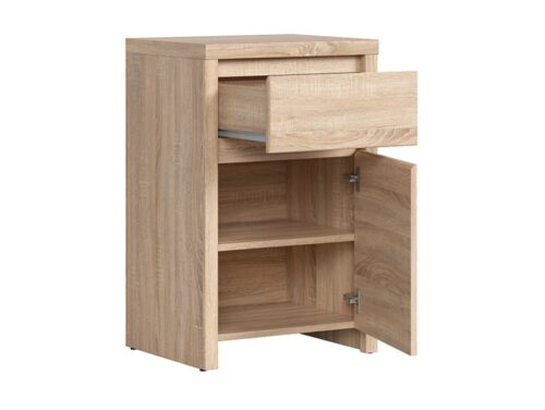 KASPIAN kumode ar vienām durvīm un atvilktni, 49 cm, Sonoma ozols/Sonoma ozols