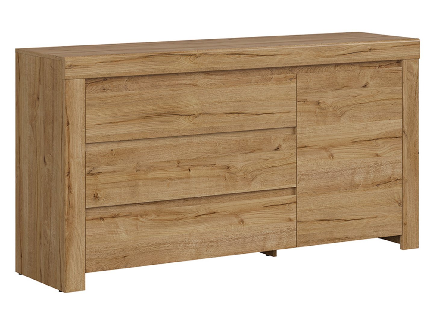 HOLTEN kumode ar vienām durvīm un trim atvilktnēm, 156 cm, Waterford ozols