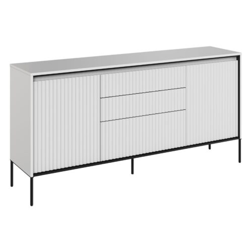 TREND 01 kumode ar rievām, baltas/melnas kājas