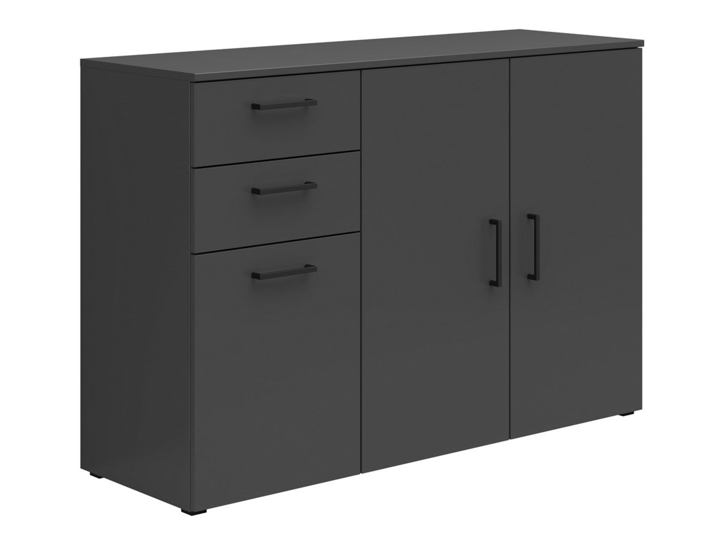 Trīsdurvju kumode ar 2 atvilktnēm MultiDo 120 cm grafīta krāsā — изображение 5