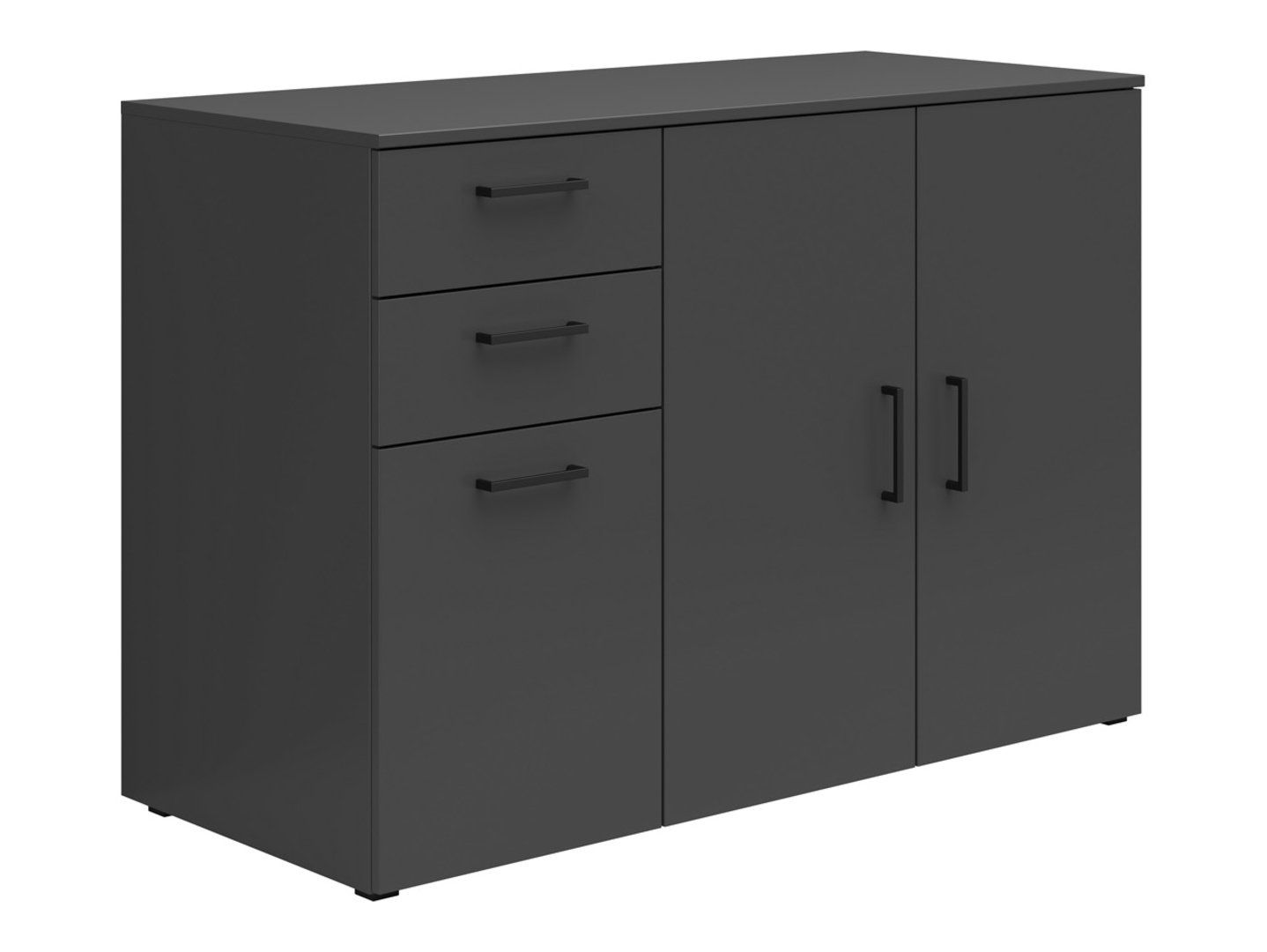 Trīsdurvju kumode ar 2 atvilktnēm MultiDo 120 cm grafīta krāsā — изображение 5