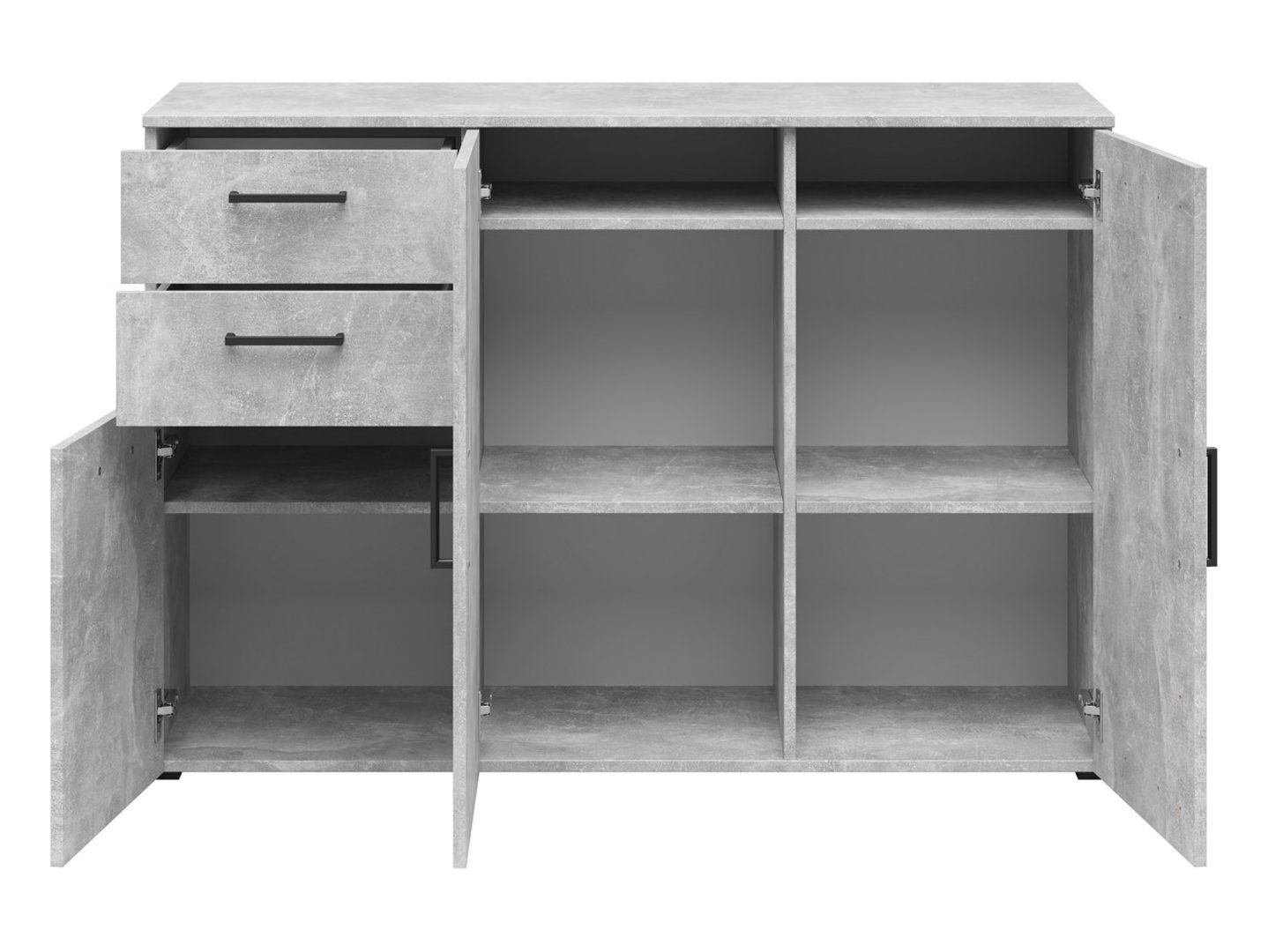 Trīsdurvju kumode ar 2 atvilktnēm MultiDo 120 cm gaiša ateljē — изображение 2