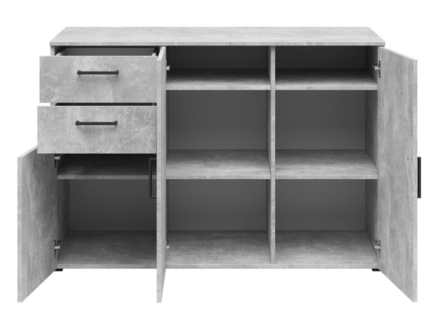 Trīsdurvju kumode ar 2 atvilktnēm MultiDo 120 cm gaiša ateljē — изображение 3