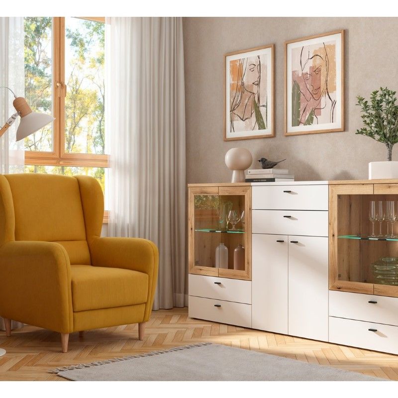 Kumode ar 2 atvilktnēm, 64. sistēma, balta — изображение 2