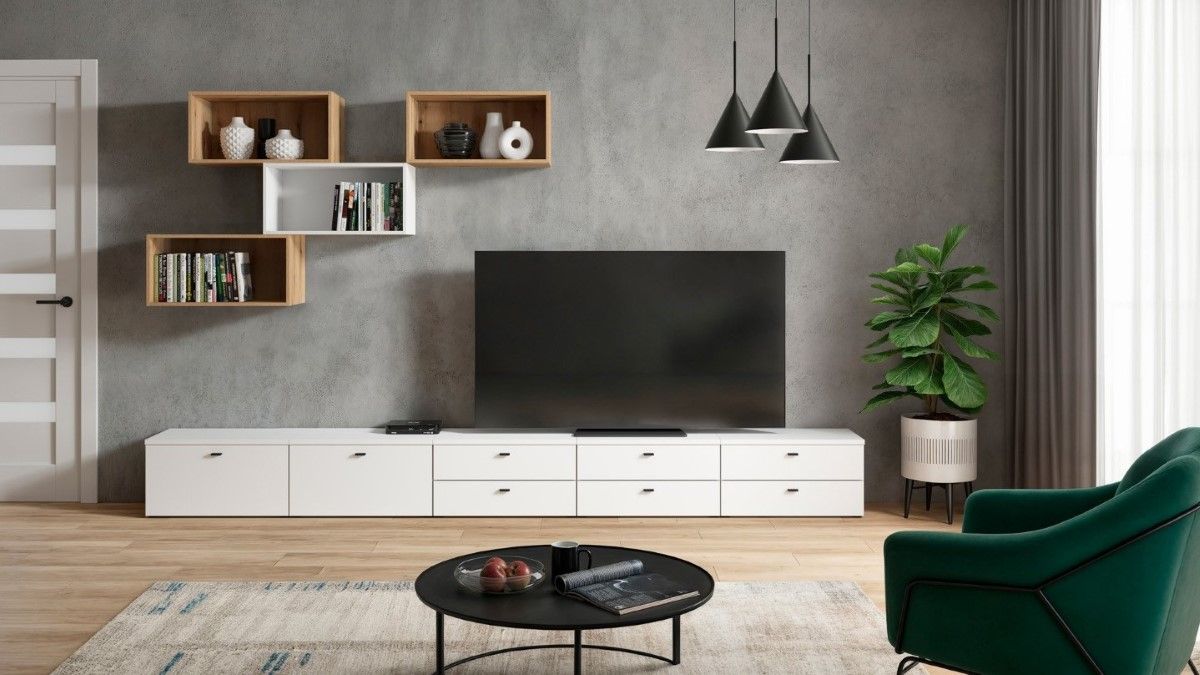 Kumode ar 2 atvilktnēm, 64. sistēma, balta — изображение 3