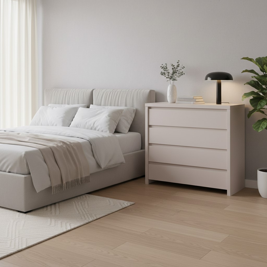 Kumode ar četrām atvilktnēm KASPIAN 105 cm kašmira krāsā — изображение 2