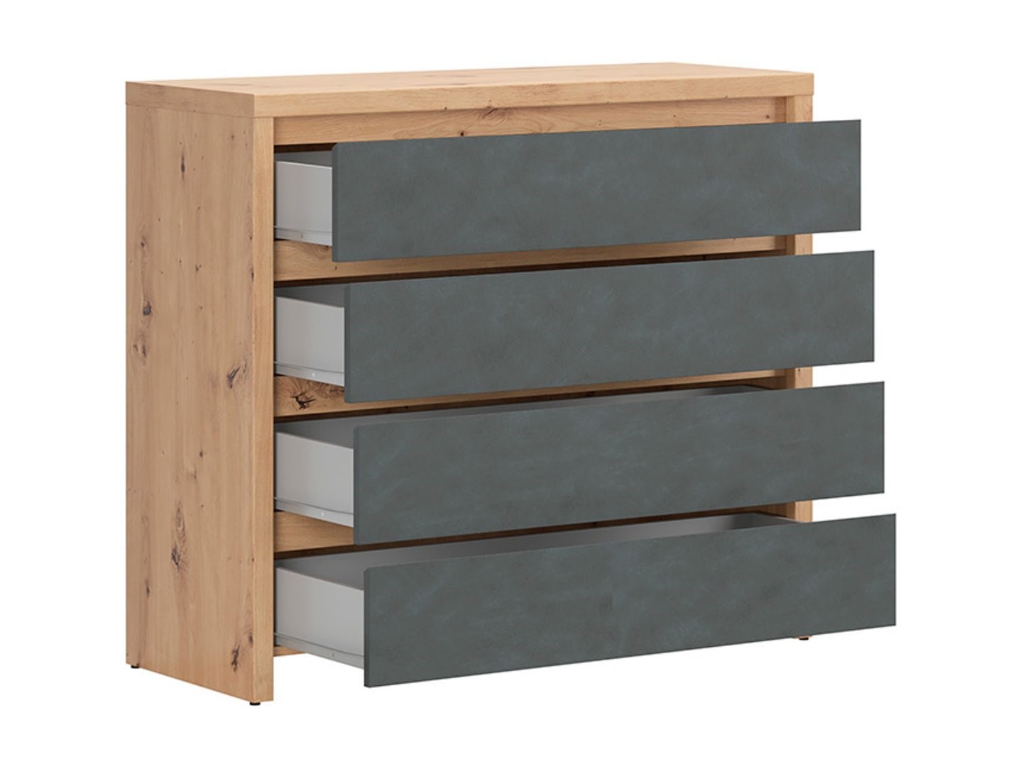 Kumode ar četrām atvilktnēm LARIOS 105 cm, mākslīgā ozola krāsa/matēta — изображение 2