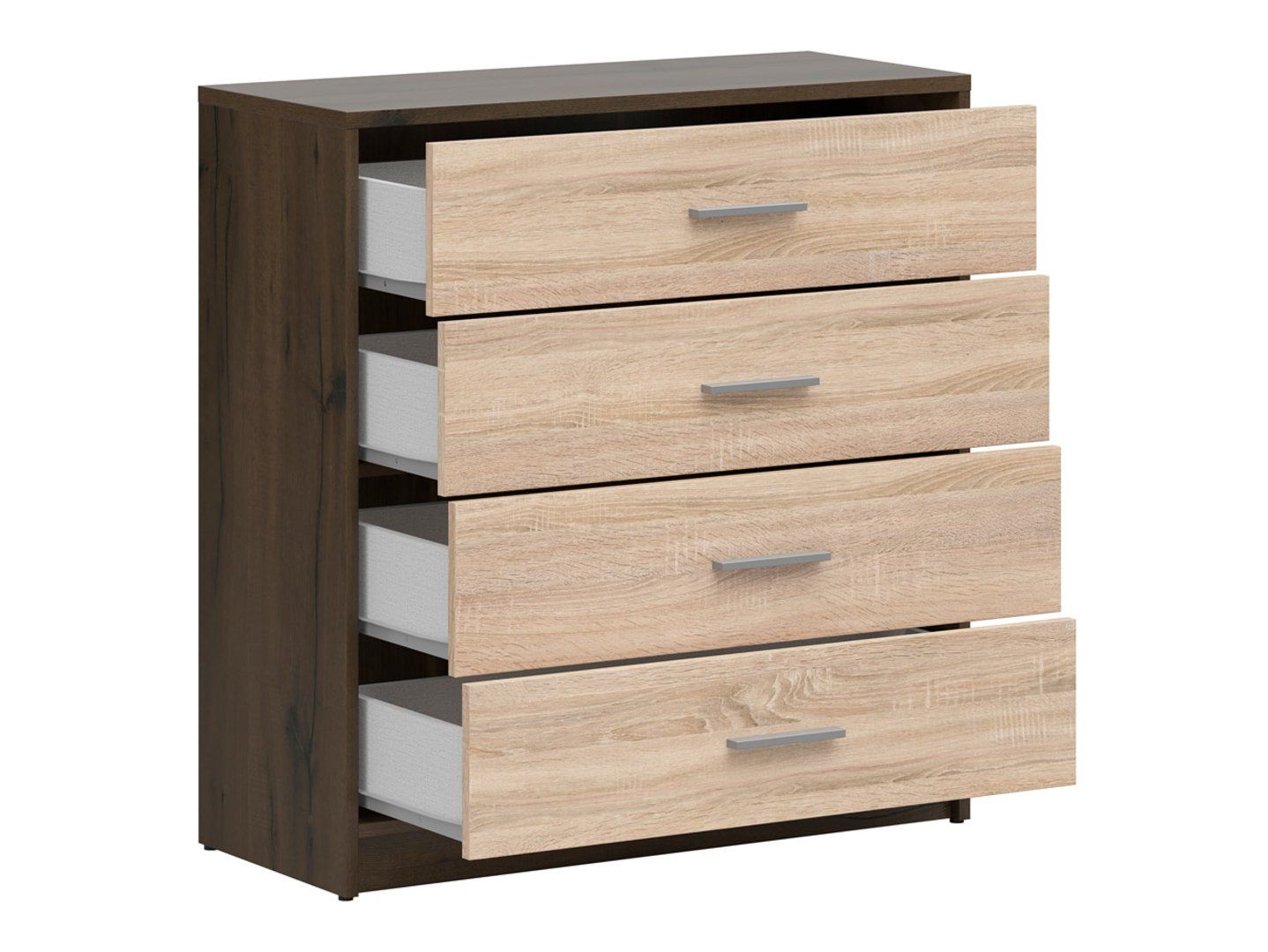 Kumode ar četrām atvilktnēm NEPO PLUS 80 cm cēls ozols/somona ozols — 2 attēls
