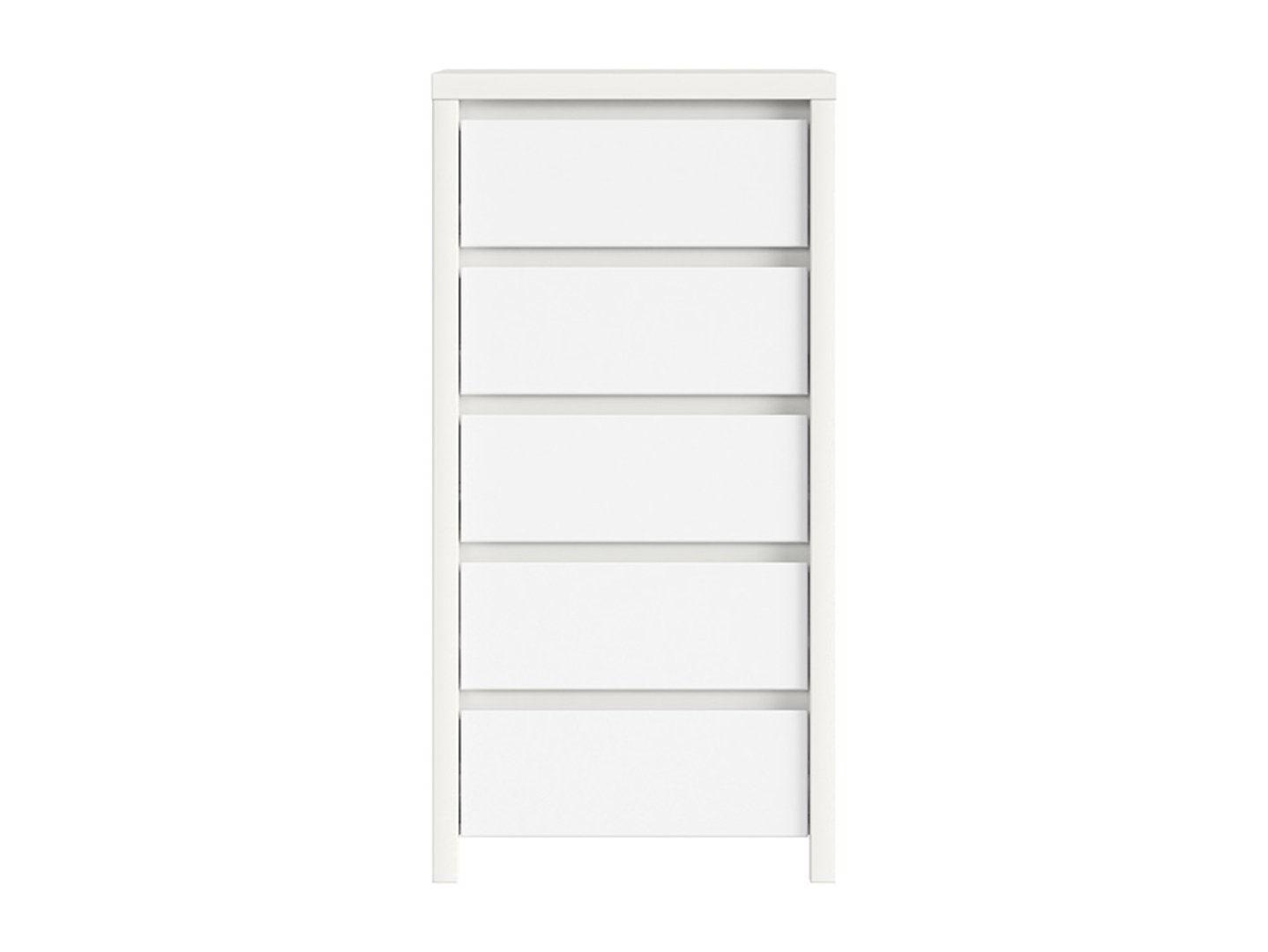 Kumode ar piecām atvilktnēm KASPIAN 56 cm baltā/matēti baltā krāsā — изображение 2