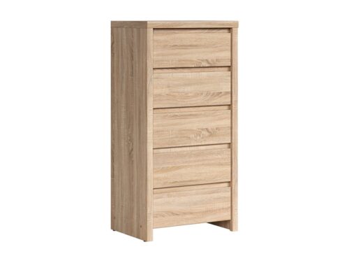 KASPIAN kumode ar piecām atvilktnēm, 56 cm, Sonoma ozols/Sonoma ozols