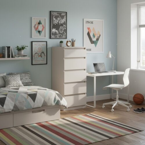 KASPIAN kumode ar piecām atvilktnēm 56 cm kašmira krāsā