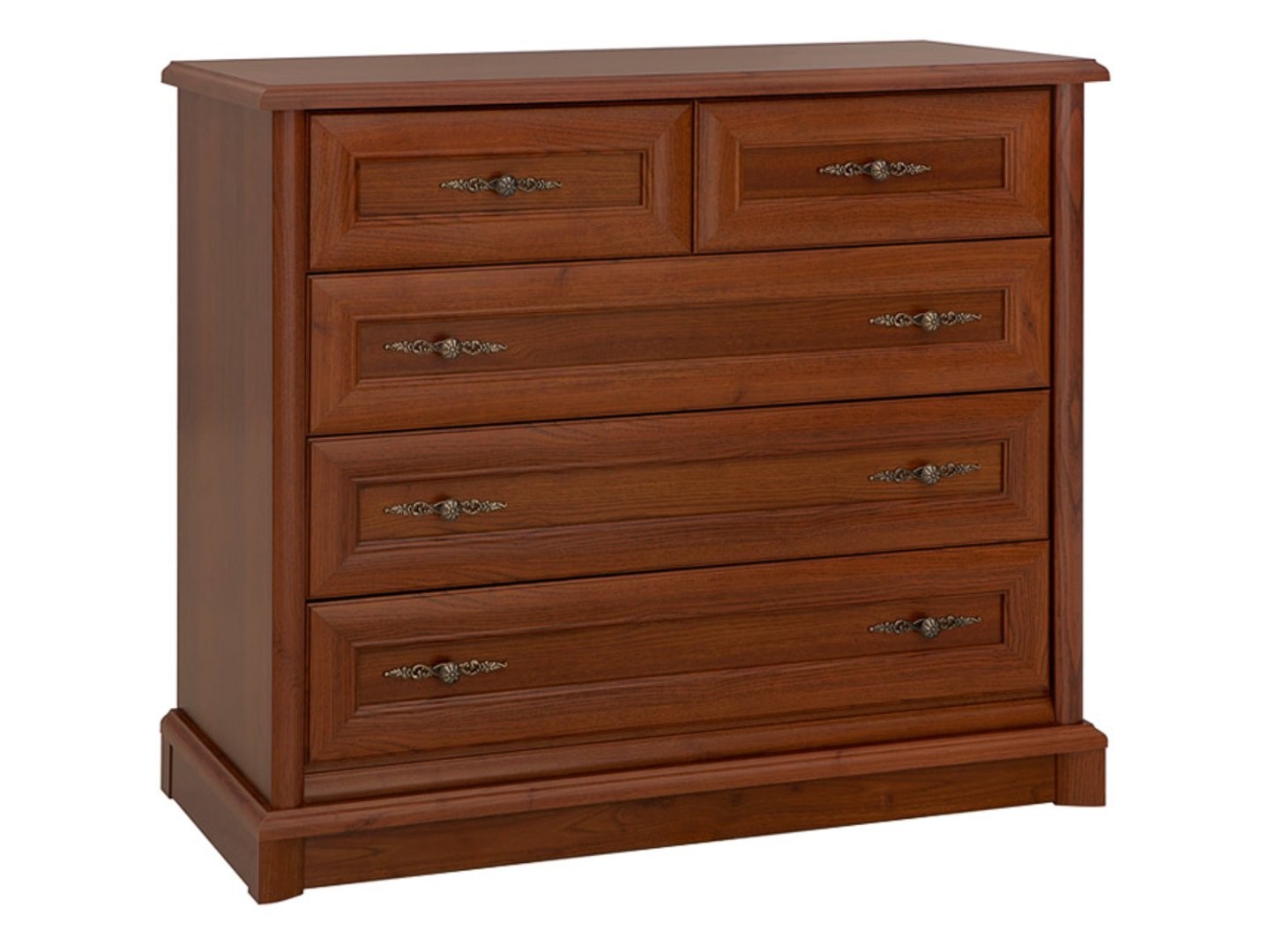 KENT kumode ar piecām atvilktnēm, 101 cm, kastaņkrāsas