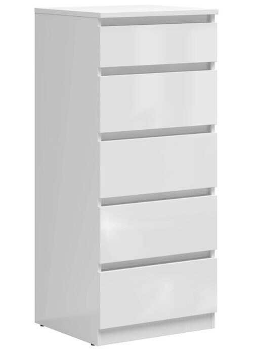 Kumode ar piecām atvilktnēm TETRIX 50 cm spīdīgi balta