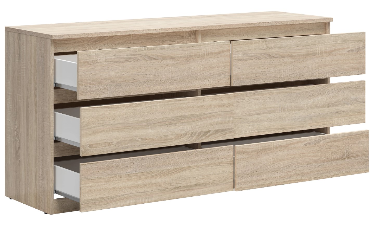 Kumode ar sešām atvilktnēm TETRIX 150 cm, Sonoma ozols — 3 attēls