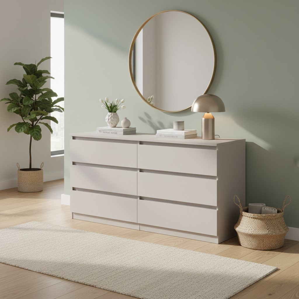 Kumode ar sešām atvilktnēm TETRIX 150 cm kašmira krāsā — изображение 7