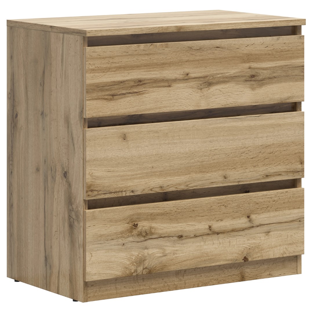 Kumode ar trim atvilktnēm TETRIX 75 cm Wotan ozols