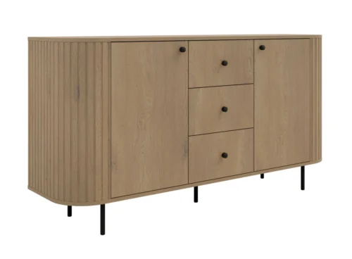 Kumode 2F 3S ar atvilktnēm 823 Ovāls kremonas ozols