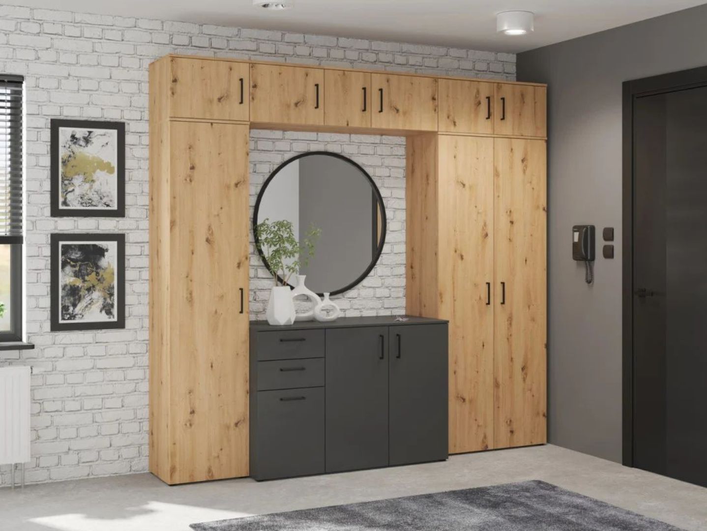 2 plauktu komplekts MultDo plauktiem, 42 cm, grafīta krāsā — изображение 7