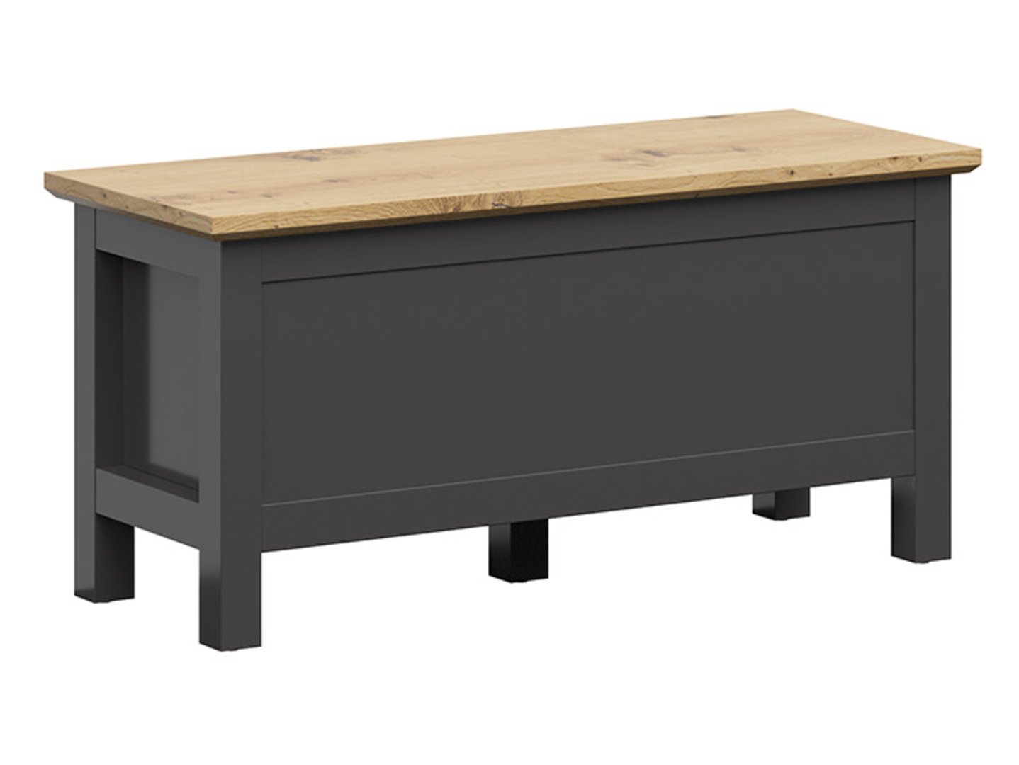 HESEN lāde 100 cm grafīta krāsā/amatnieciski ozolkoka krāsā