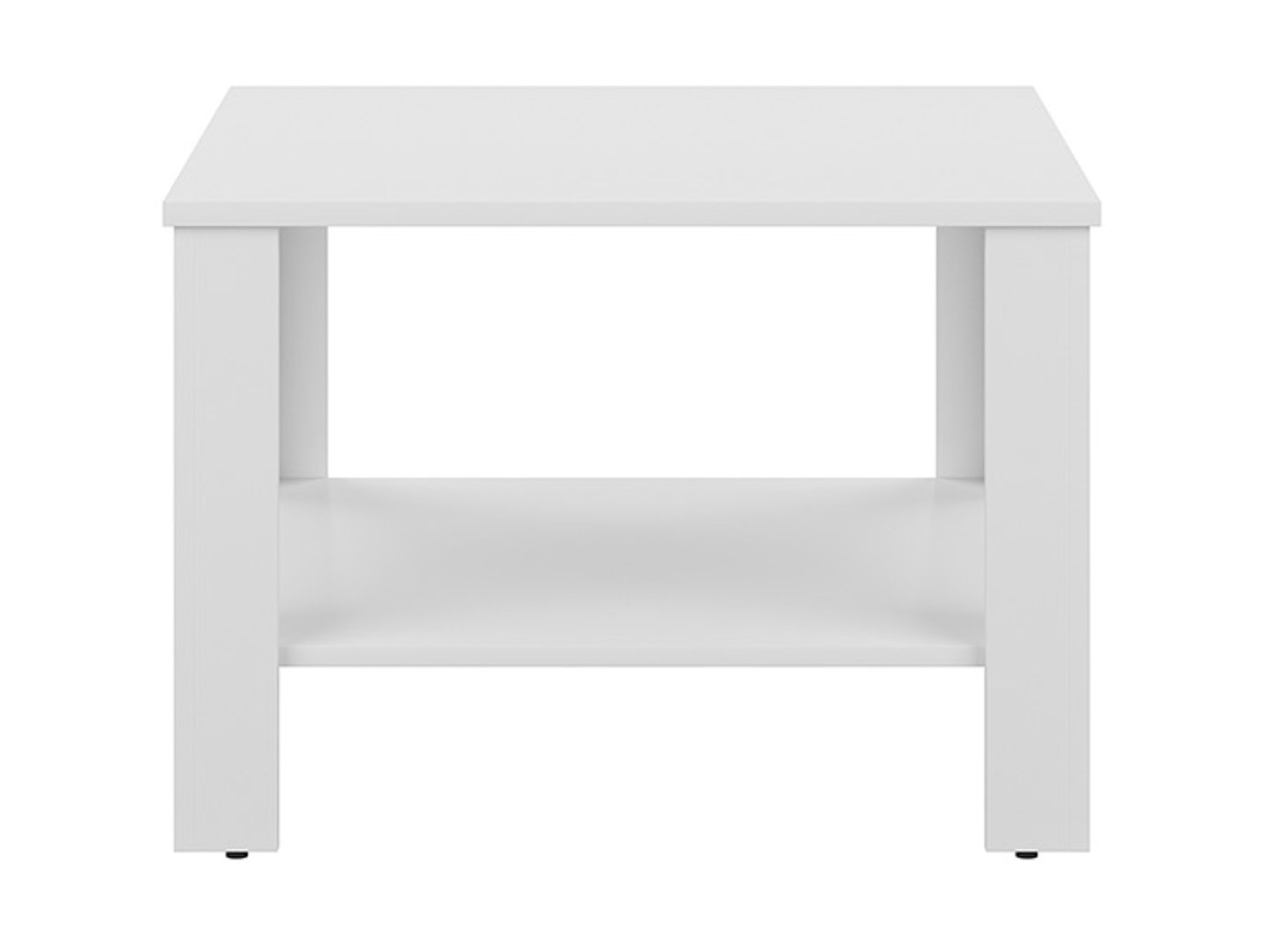 ODETTE kvadrātveida kafijas galdiņš ar plauktu, 67 cm, Alpu balts — 2 attēls
