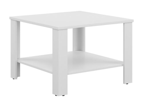 ODETTE kvadrātveida kafijas galdiņš ar plauktu, 67 cm, Alpu balts
