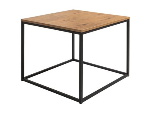 AROZ loft stila kafijas galdiņš, 69 cm, ozols “Lancelot”, melns