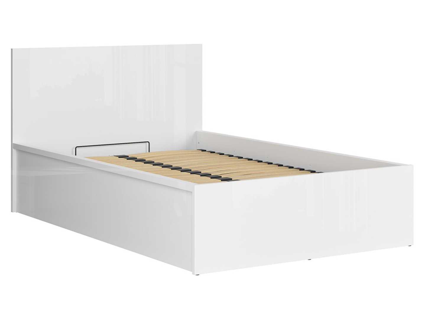 Gulta 120 B TETRIX 129 cm balta, spīdīga