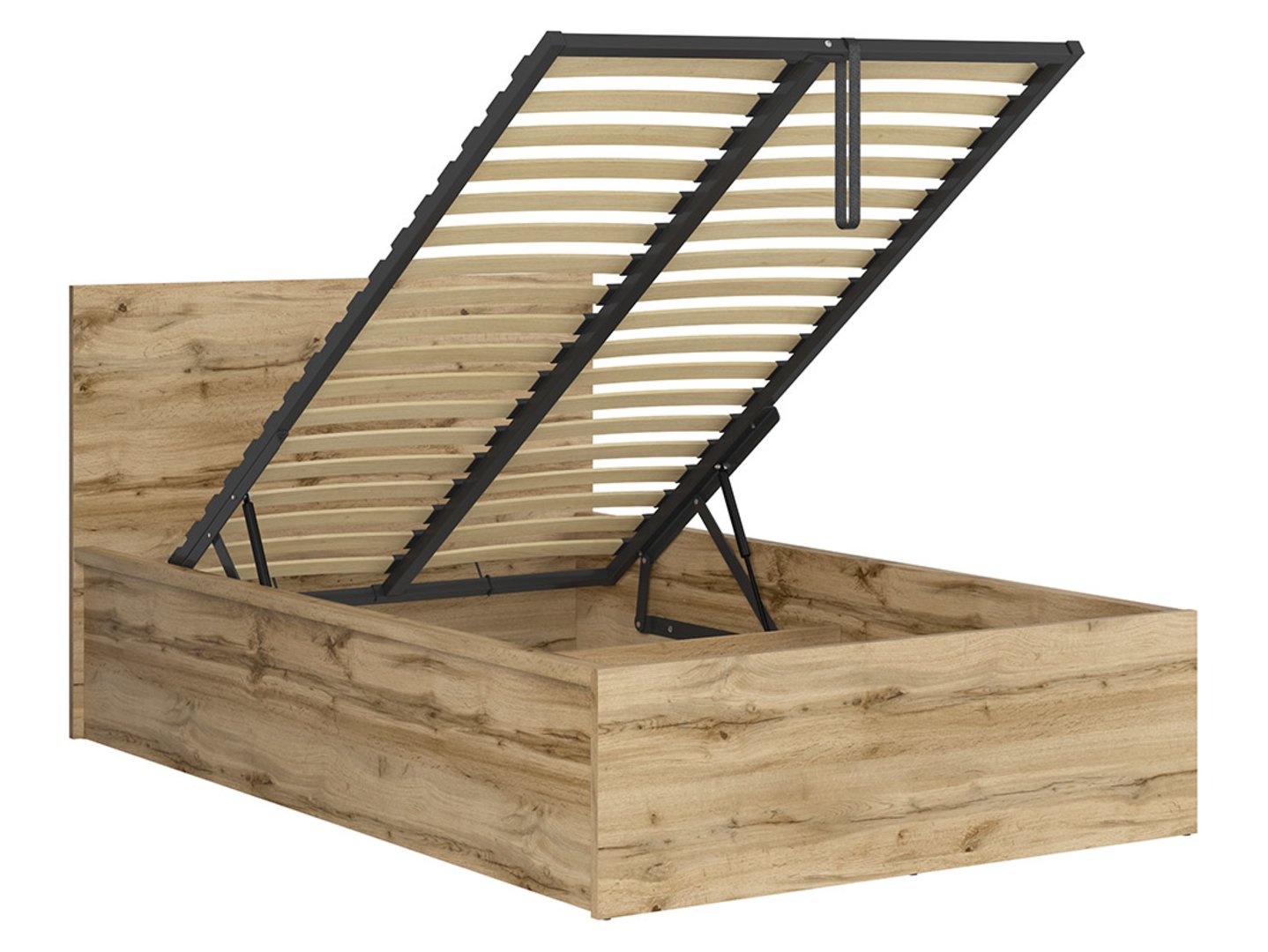 Gulta 120 B ar rāmi un matraci MIMAS MULTI SILVER TETRIX 129 cm Wotan ozols — 3 attēls