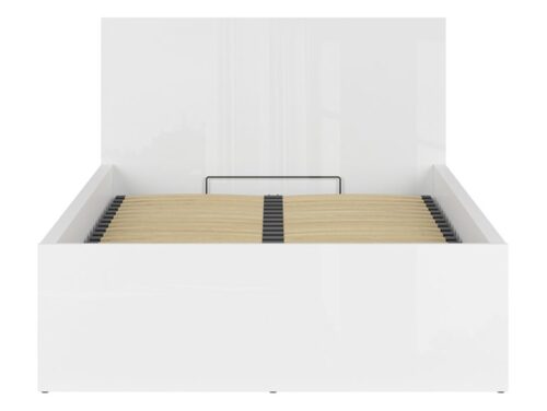Gulta 120 B ar rāmi un matraci MIMAS MULTI SILVER TETRIX 129 cm balta spīdīga