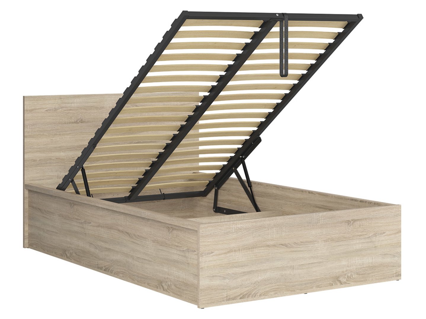 Gulta 120 B ar rāmi un matraci MIMAS MULTI SILVER TETRIX 129 cm Sonoma ozols — изображение 2