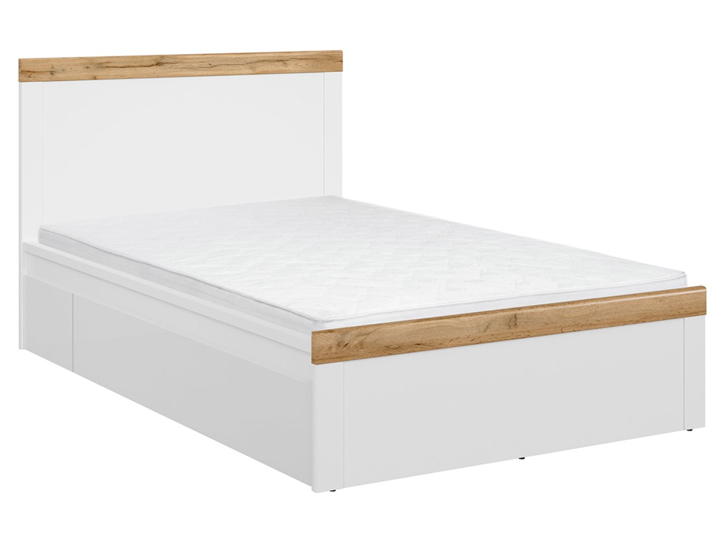 Gulta 120 HOLTEN 129 cm balta/ozola krāsā wotan