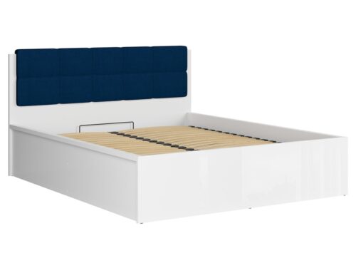 Gulta 160 B TETRIX 169 cm balta, spīdīga