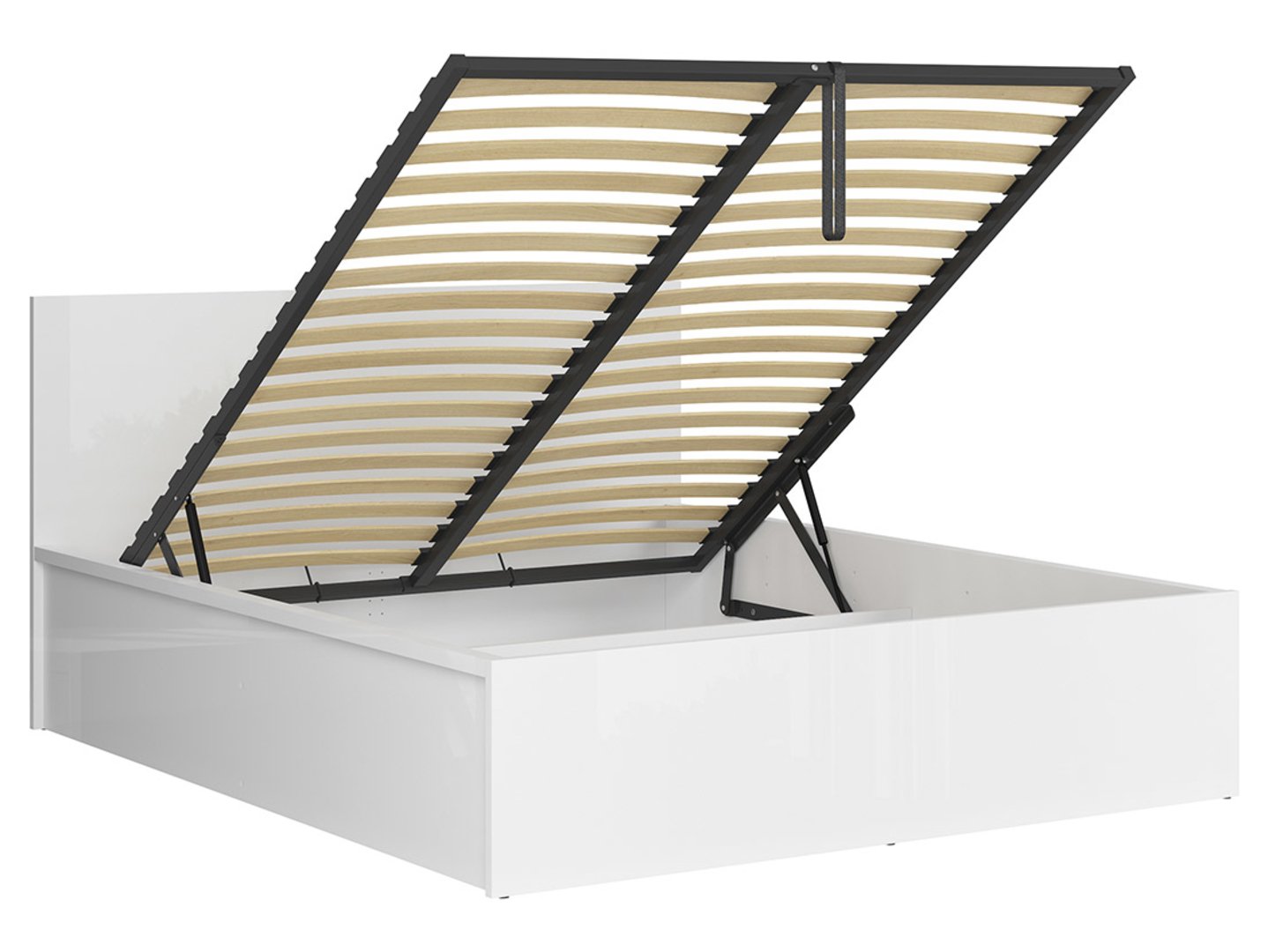 Gulta 160 B ar rāmi un matraci MIMAS MULTI SILVER TETRIX 169 cm balta spīdīga — изображение 3