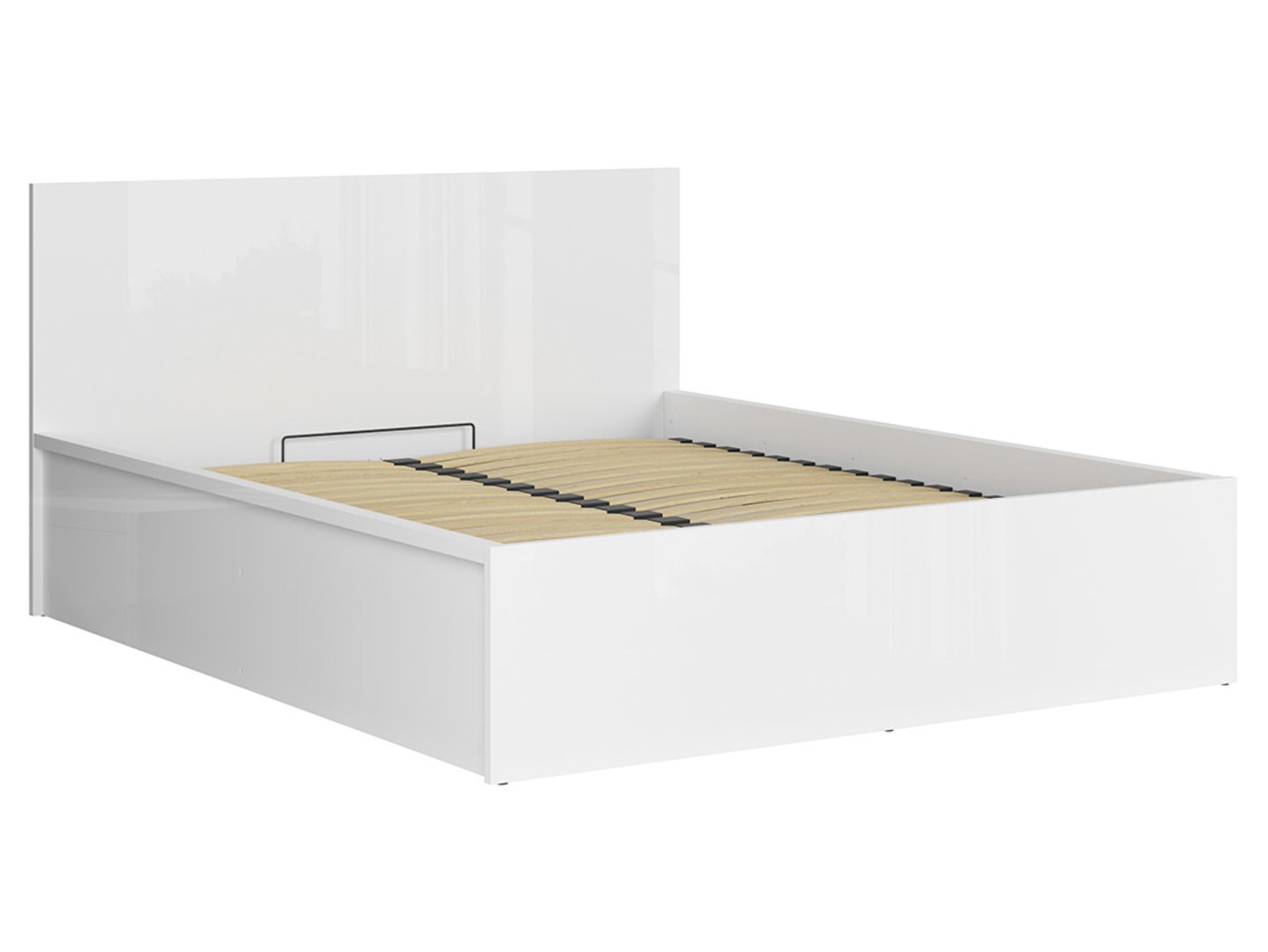 Gulta 160 B ar rāmi un matraci MIMAS MULTI SILVER TETRIX 169 cm balta spīdīga — изображение 6