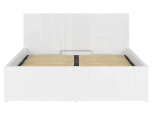 Gulta 160 B ar rāmi un matraci MIMAS MULTI SILVER TETRIX 169 cm balta spīdīga