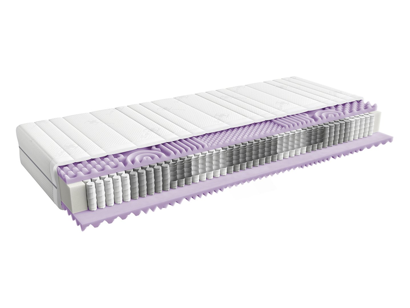 Gulta 90 B ar rāmi un matraci MIMAS MULTI SILVER TETRIX 99 cm balta spīdīga — 2 attēls