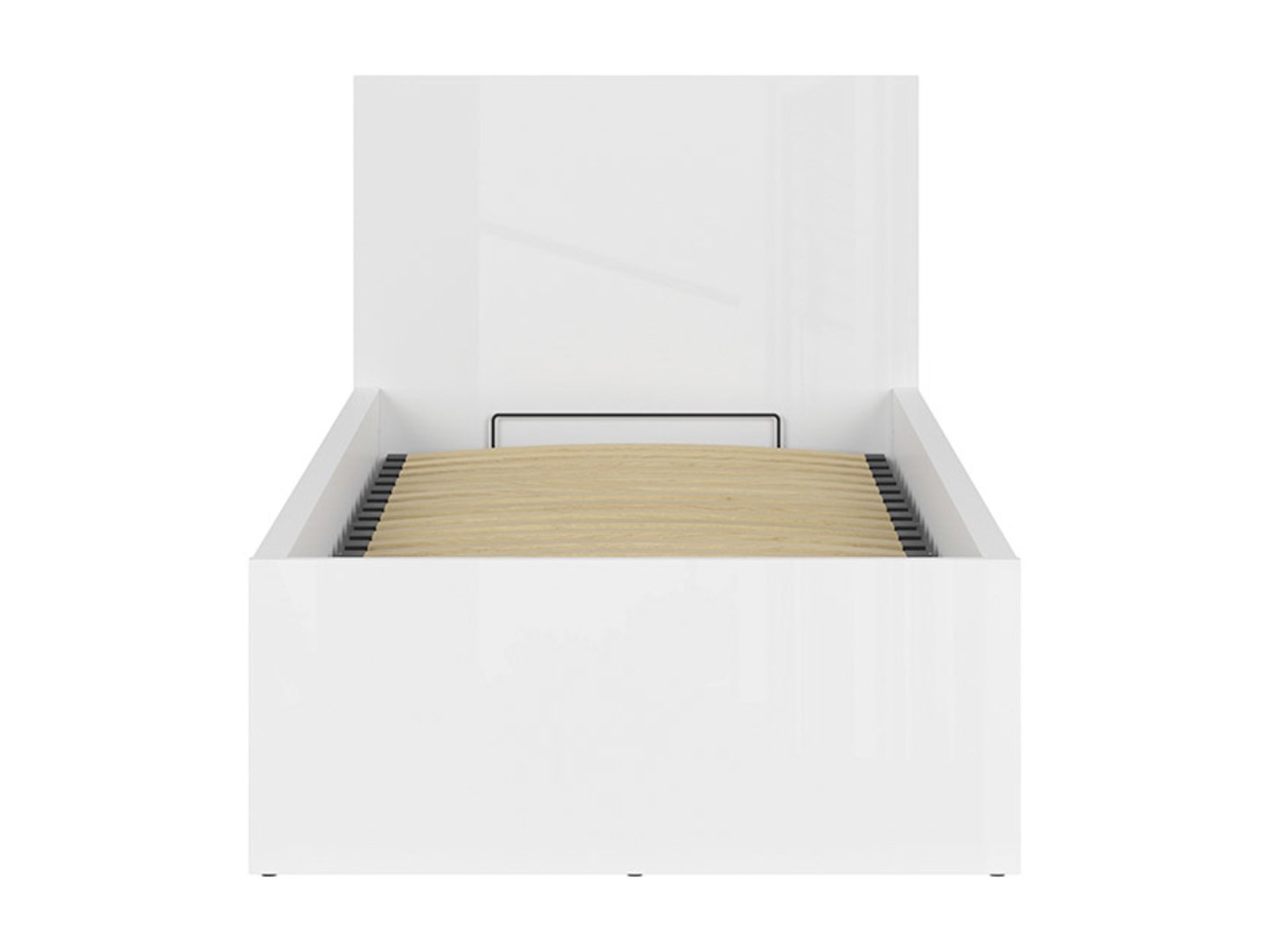 Gulta 90 B ar rāmi un matraci MIMAS MULTI SILVER TETRIX 99 cm balta spīdīga