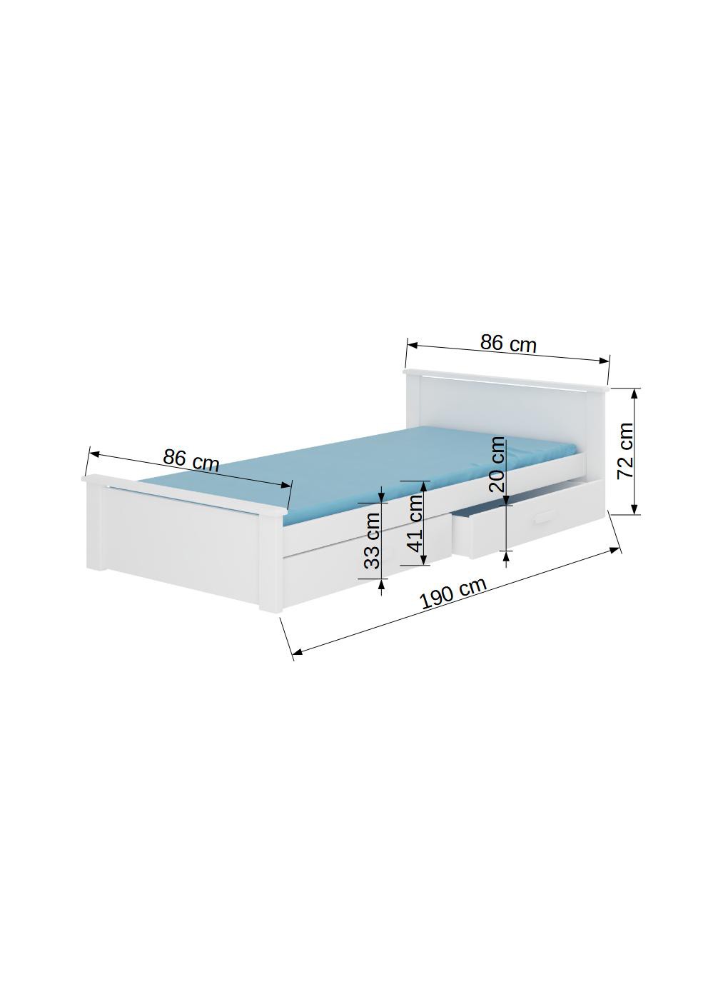 ALDEX gulta 180x80 baltā/zeltaini ozolā ADRK — 3 attēls