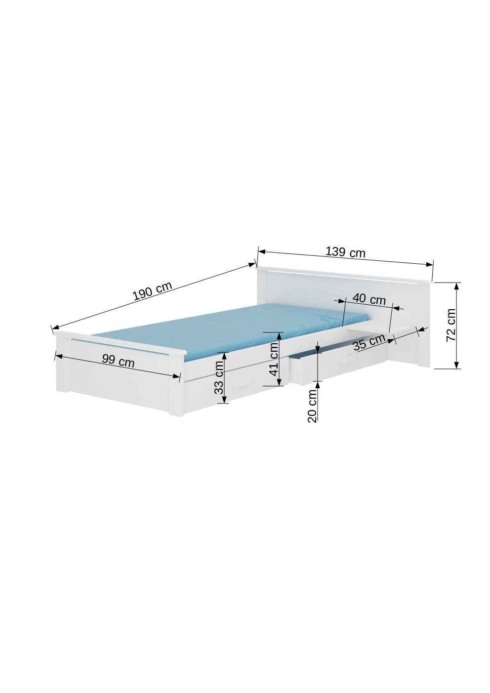 ALDEX plaukts Gulta 180x80 baltā krāsā ADRK — 3 attēls