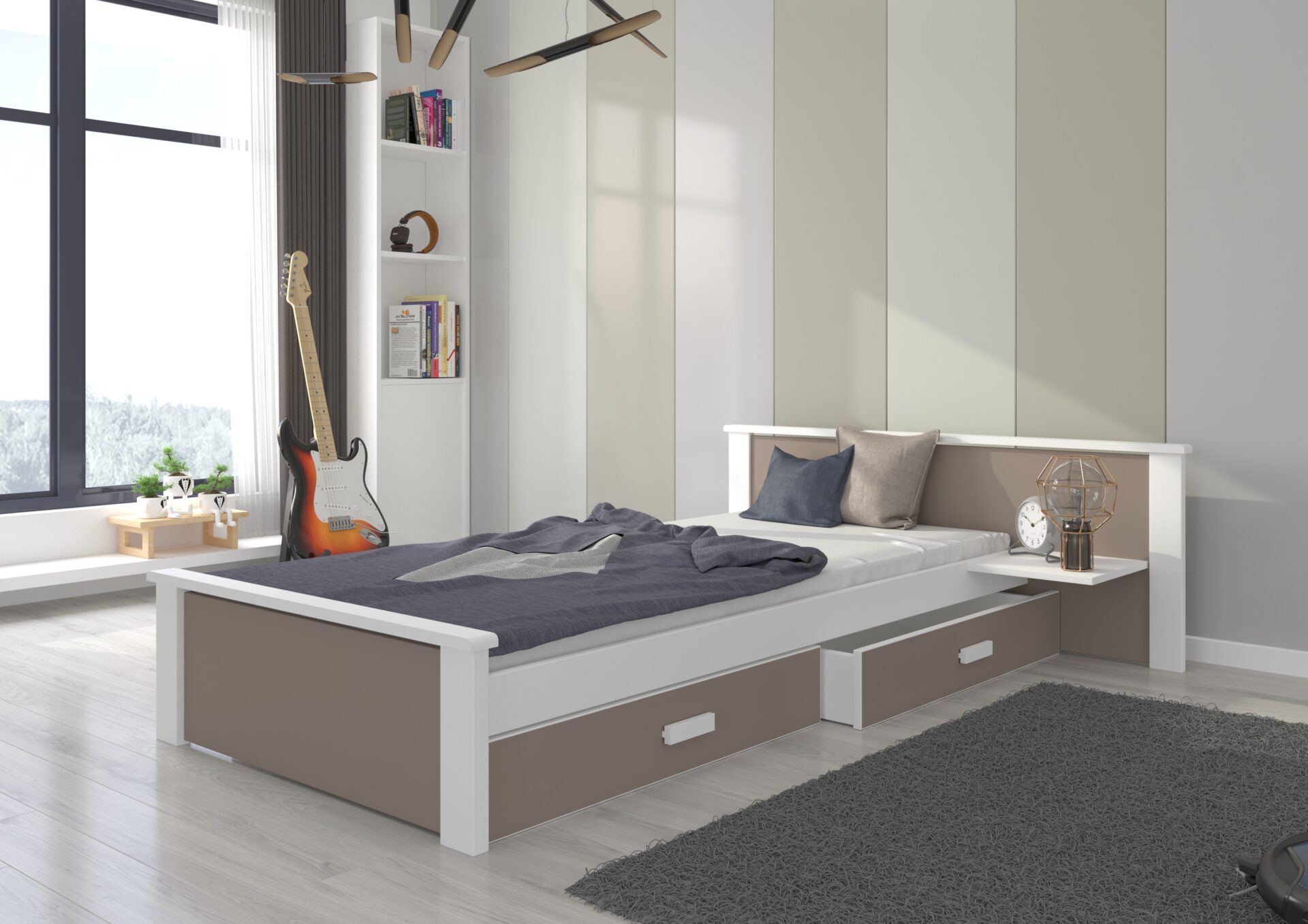 ALDEX PLAUKTS Gulta 200x90 Balta/Trifeļu ADRK — 2 attēls