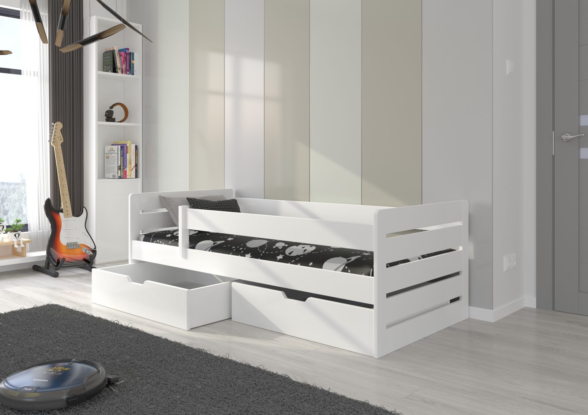 BEMMA gulta 200x90 balta ADRK — 2 attēls