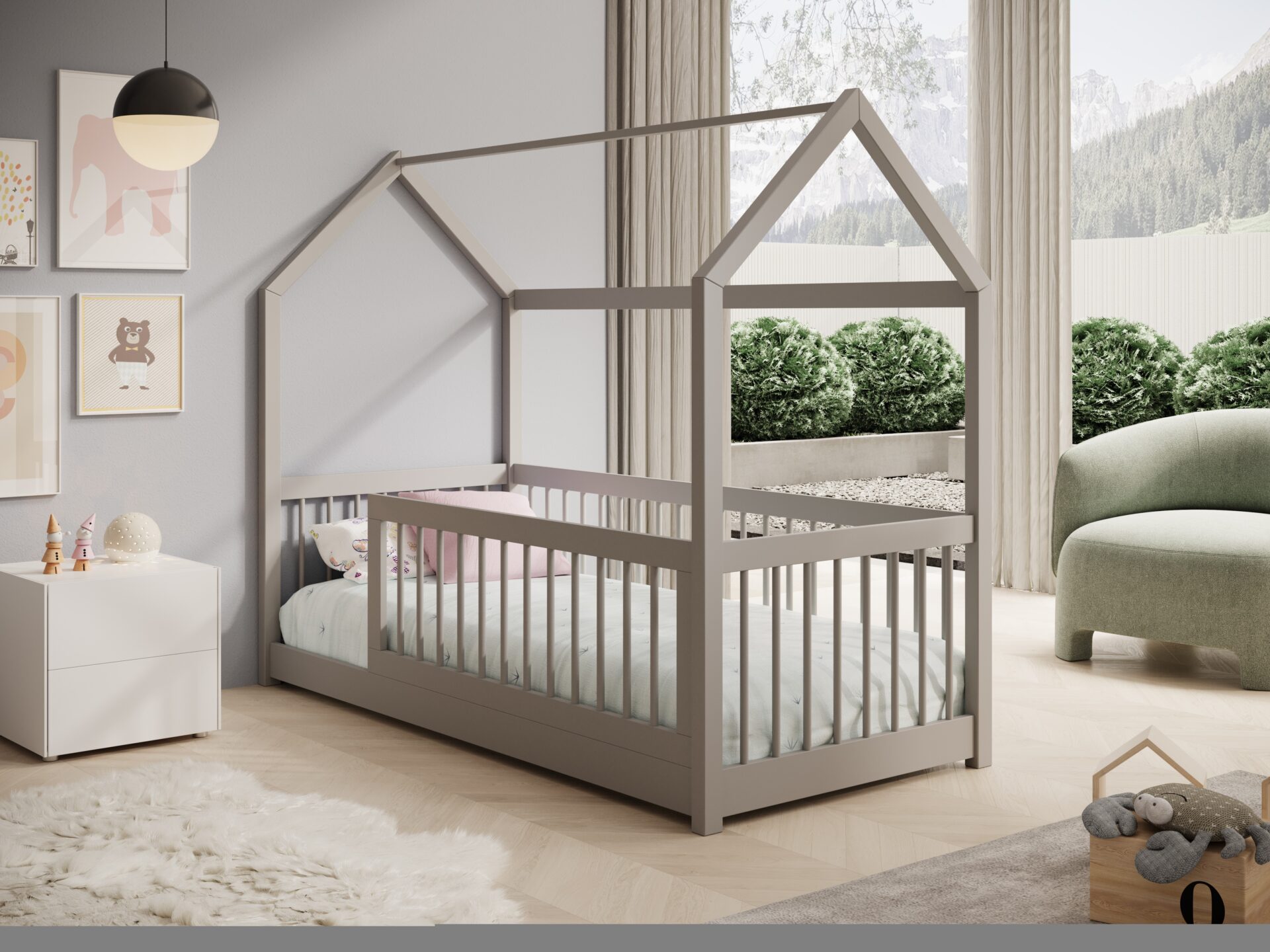 Graja House gulta ar matraci, pelēka, ADRK — изображение 2