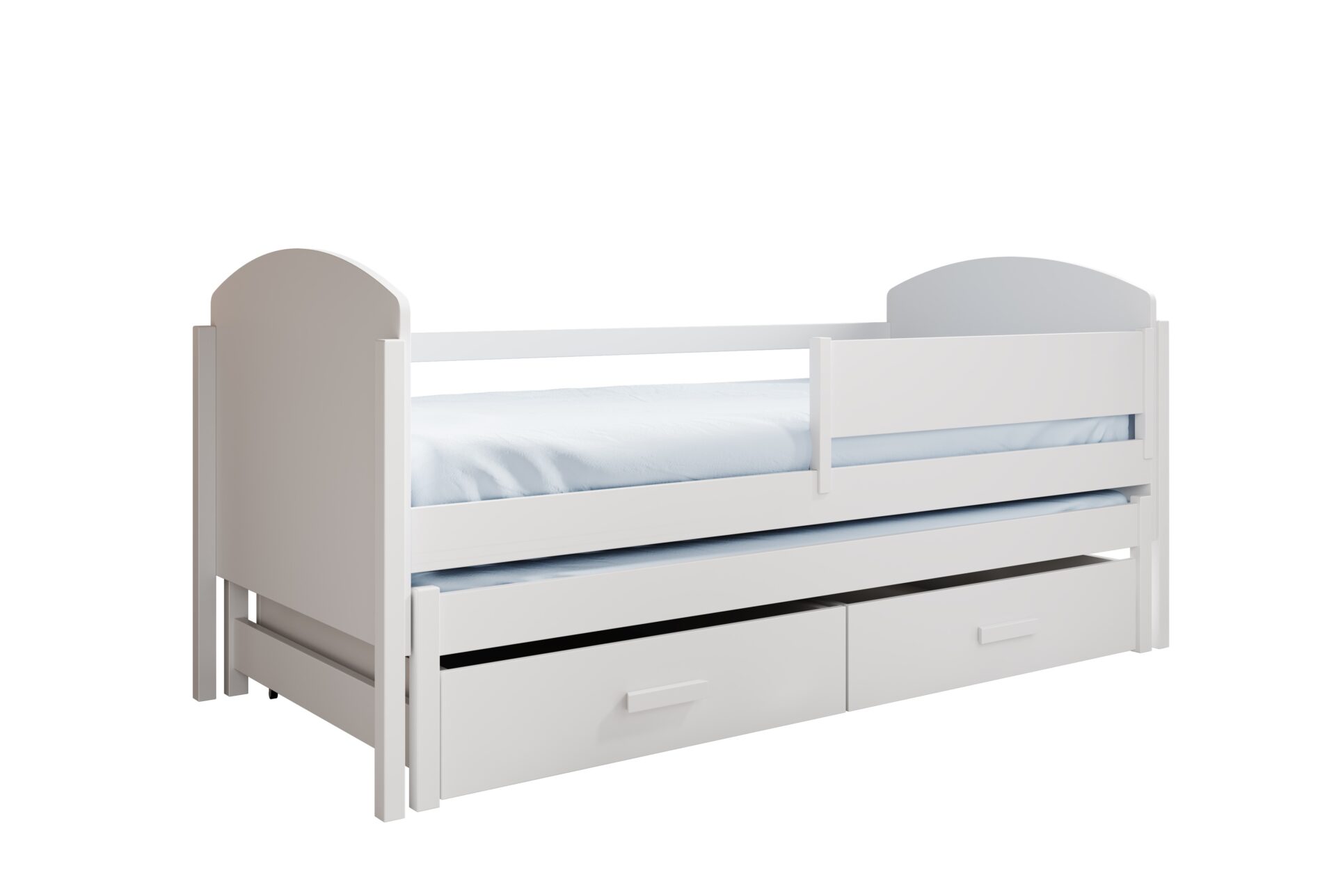 Olen 180x80 bērnu gulta diviem ar matraci, balta ADRK