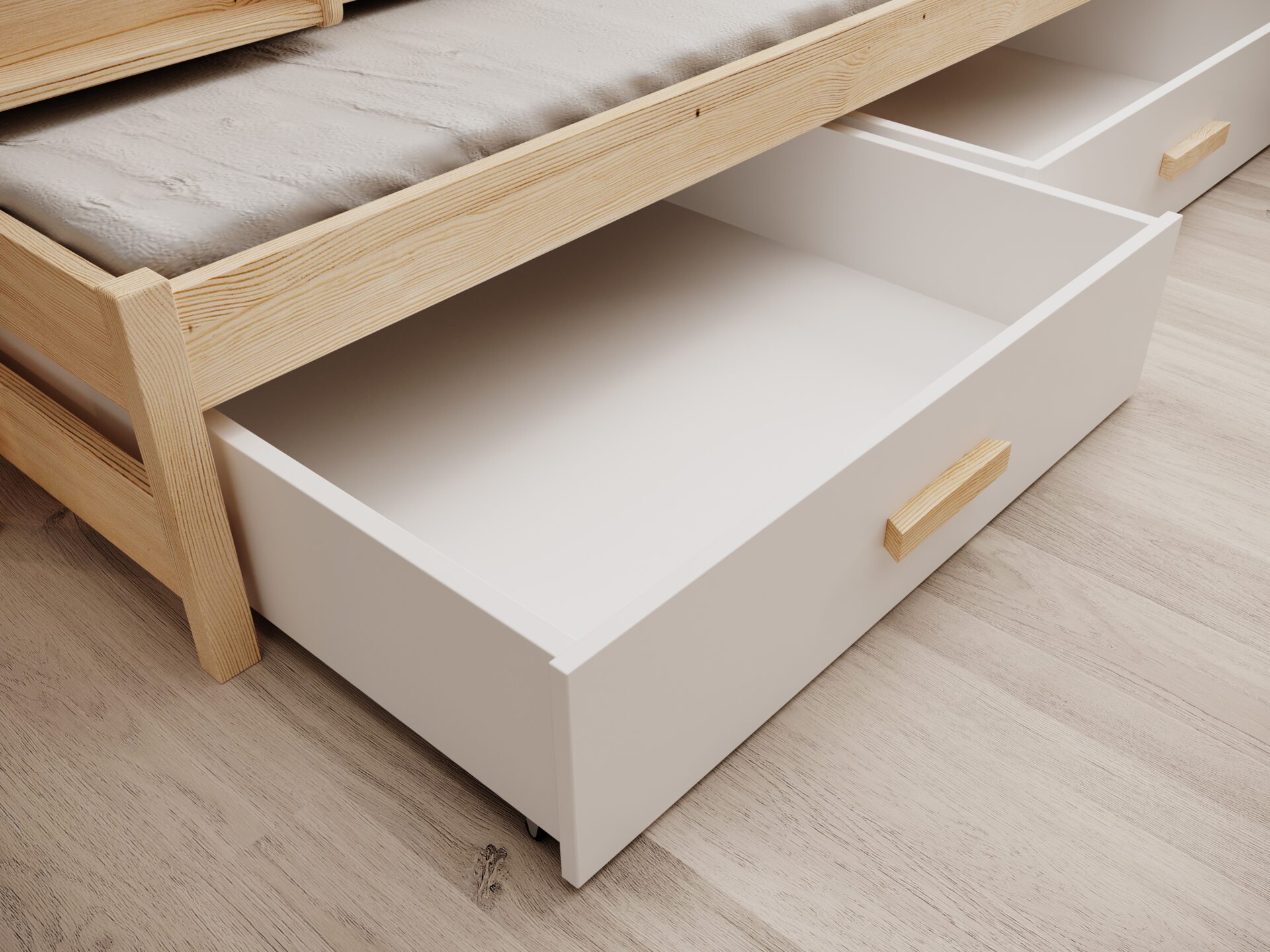 Leia 3 personu bērnu gulta 180x80 balta/priede ADRK — 3 attēls