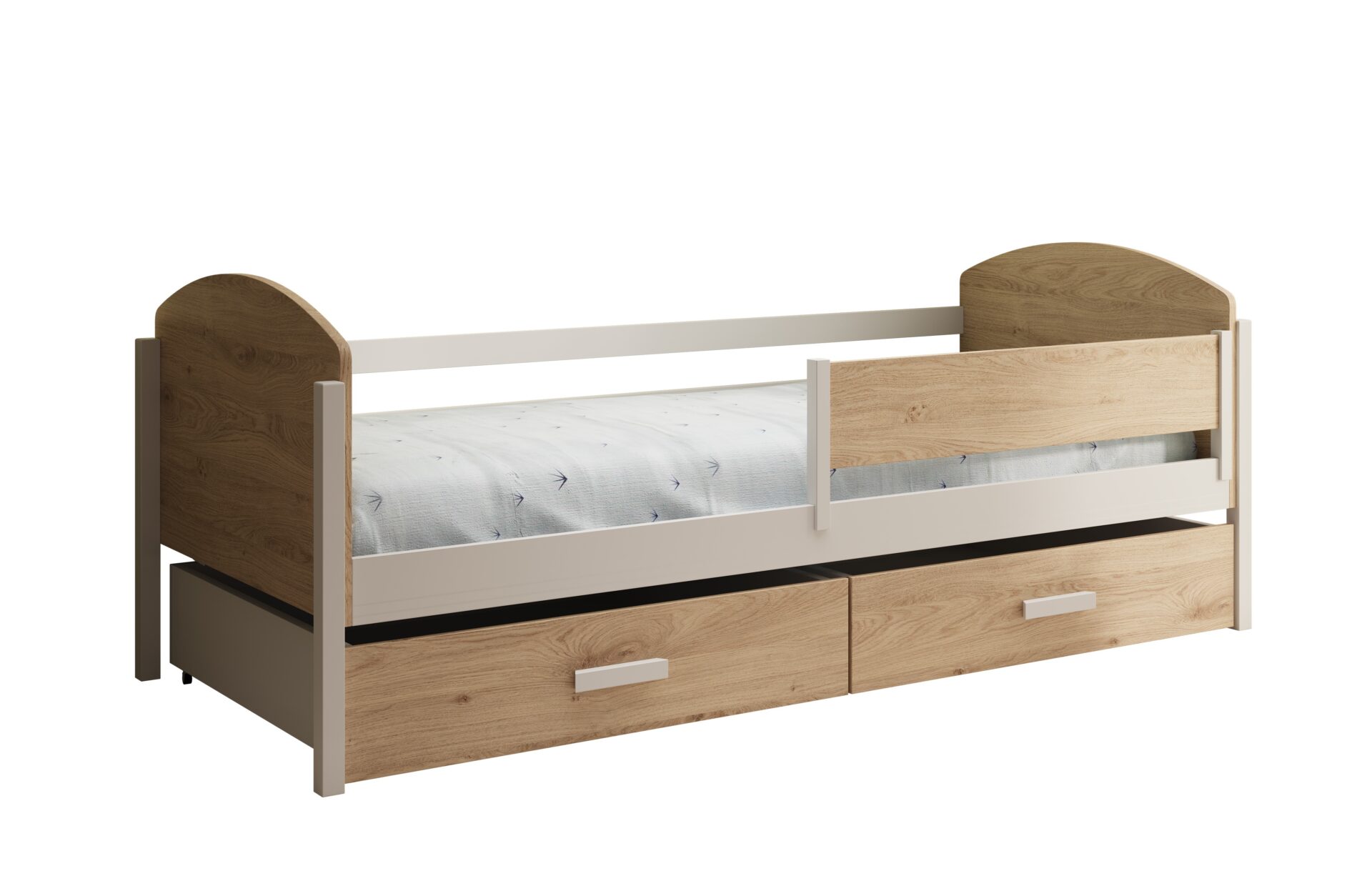 Kalia bērnu gulta 180x80 ar matraci, balta/ozols, ADRK