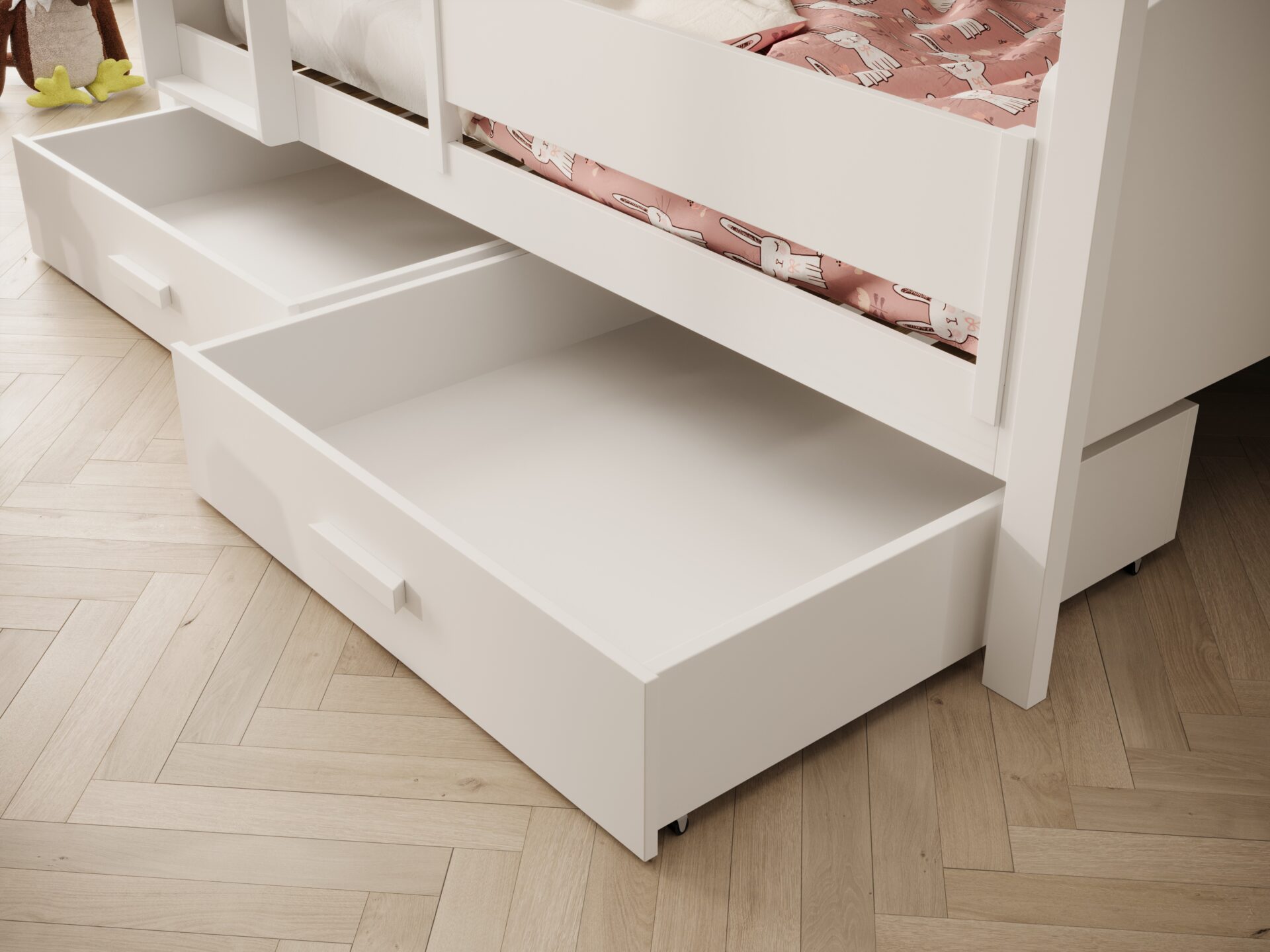 Jori bērnu divstāvu gulta ar margām, 180x80, balta, ADRK — изображение 3