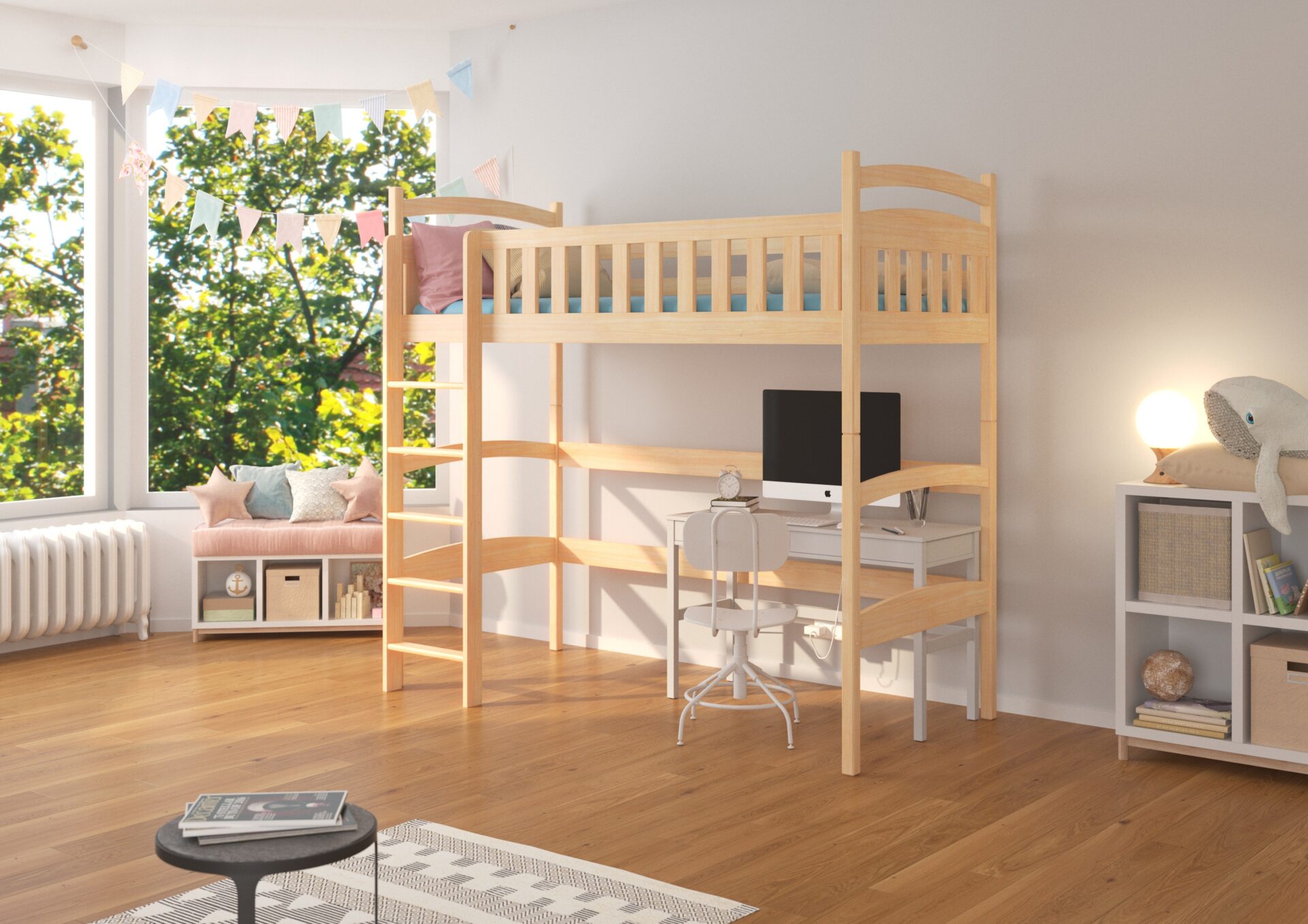 Divstāvu gulta ar matraci MIAGO 200x90 priede ADRK — изображение 2