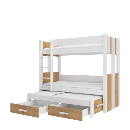 ARTEMA trīsstāvu gulta 200×90 balta/Artisan ADRK
