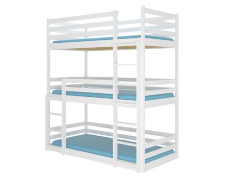 TEDRO trīsstāvu gulta 200×90 balta ADRK